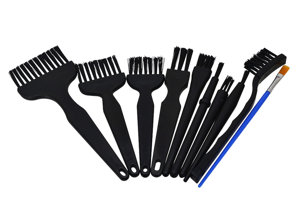 Set de 10 Brochas o Cepillos Antiestáticos de Nylon ESD para Limpieza de Tarjetas Electronicas 