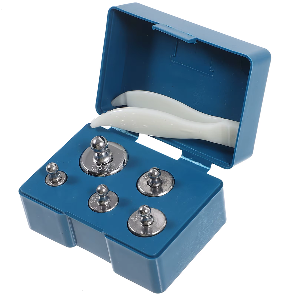 Pesas Patrón de Calibración Cromadas, 5gr a 50gr, con Estuche Protector Portátil 