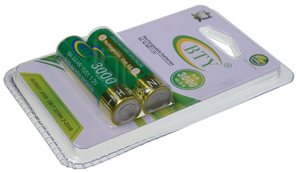 Bateria AA de NI-MH 1.2V 3000mAH BTY Recargable