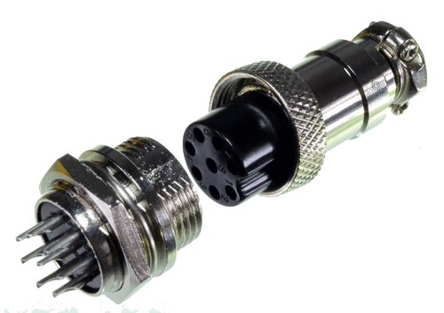 Conector 8 Pin Circular Rosca 16mm Macho + Hembra