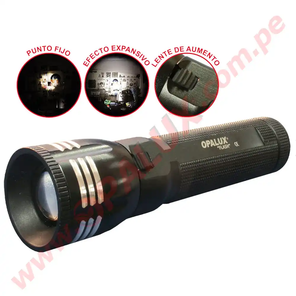 HB-AJ1 Linterna Flash High Power 8W OPALUX 3 Pilas AAA