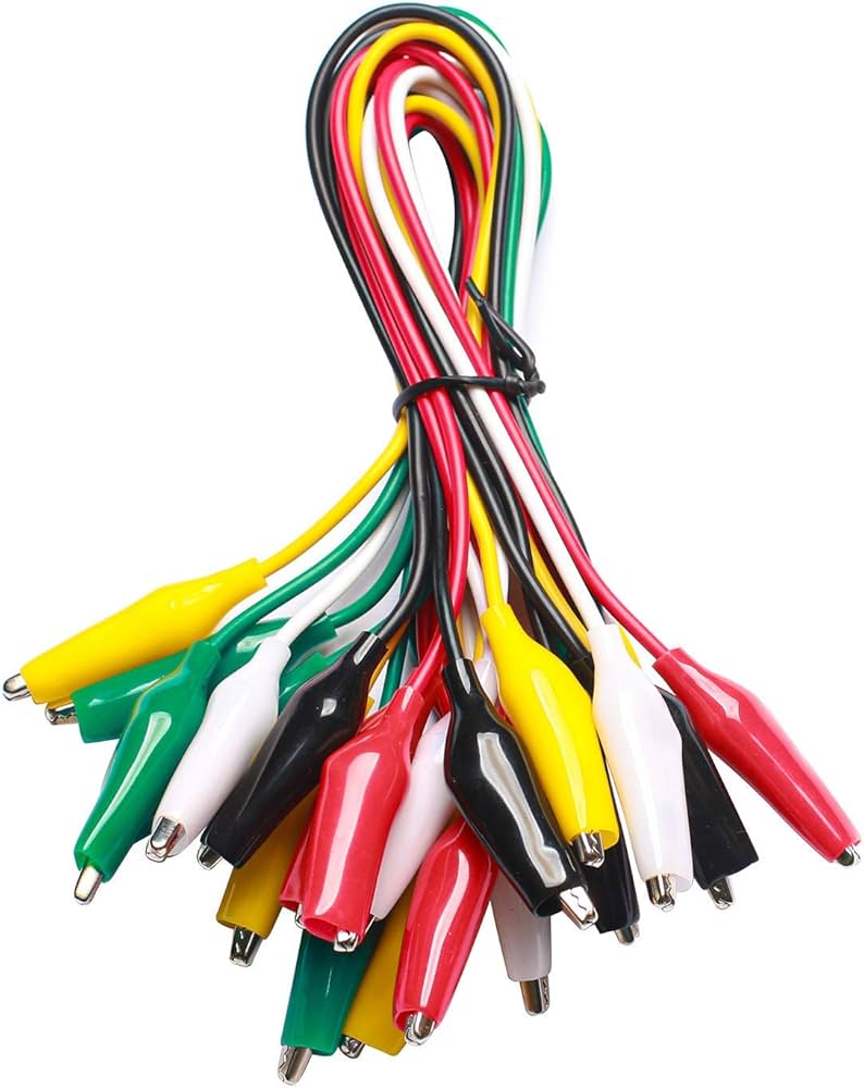 Cocodrilos Pequeños con Cables Pre Armados de 50 cm Set de 10