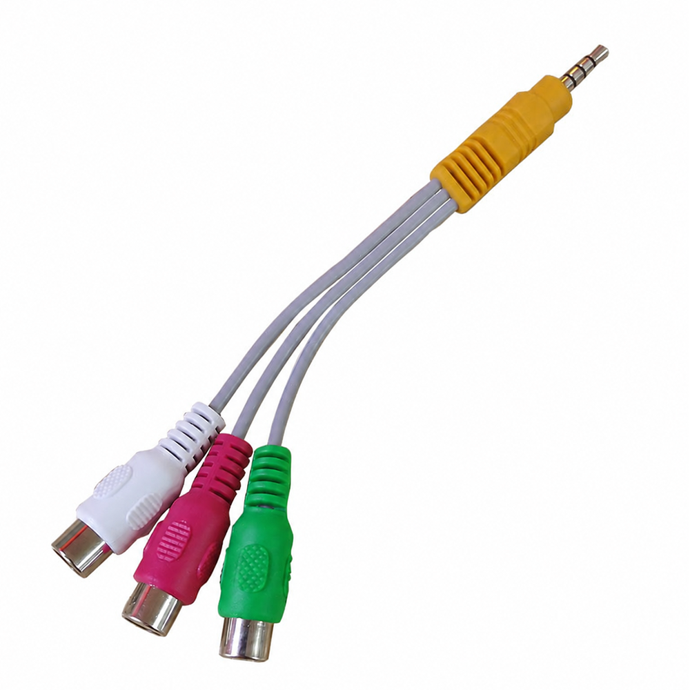 Cable Adaptador Plug 3.5mm Macho a 3 RCA Hembra Audio Video