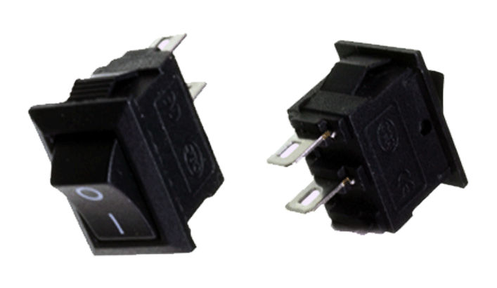 Switch Rocker 3A 250V 10x15mm 2 Pines Negro