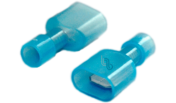 Terminal Macho T./uña Aislado Nylon Celeste 