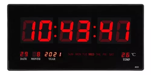 RELOJ DE PARED DISPLAY ROJO