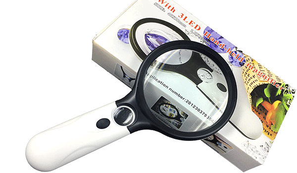 Lupa de Mano con Luz 45x22CM 3x75MM con Leds