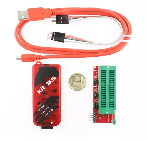 PICKIT3-W Programador de PICS Compatible PICKit3.5 con Accesorios 