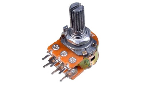 [PS-500K] POTENCIOMETRO STEREO 1 VUELTA  EJE 6mm x 13+7mm