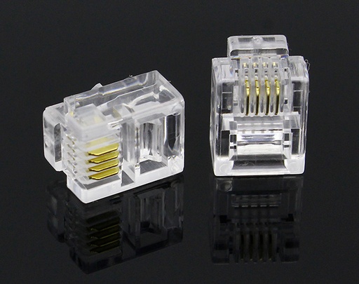 [RJ11-4H] PLUG CONECTOR RJ11 PARA TELEFONO RJ11 6P4C