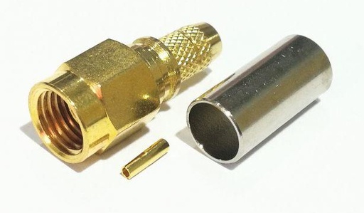 [RPSMA-C-K3] Conector SMA P./Cable RG58 Inverso Dorado