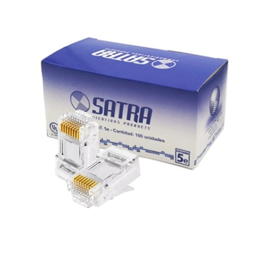 [RJ45-Cat5e- SAT] Conector Plug RJ45 UTP Cat5e - 8P8C para Cable de Red SATRA