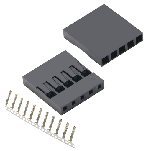 [SCH5] Conector Dupont TJC8 de 5 Pin – Carcasa Plástica, Paso 2.54 mm, Hembra 