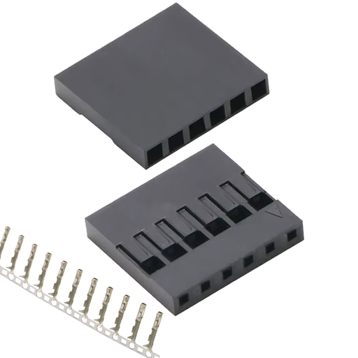 [SCH6] Conector Dupont TJC8 de 6 Pin – Carcasa Plástica, Paso 2.54 mm, Hembra 