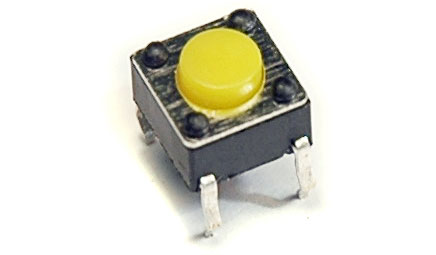 [T-6X6-4H5-AM] Tact Switch Normalmente Abierto de 4 Pines 6 x 6 x 4.5 mm de Alto Push Button Miniatura Amarillo