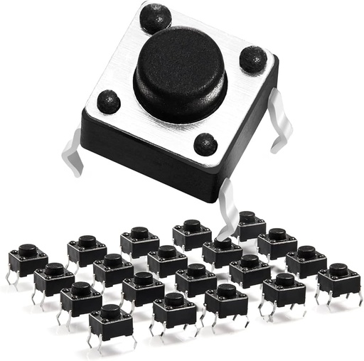 [T-6X6-6H] TACT SWITCH 4 PIN DE 6X6 DE 6mm CUADRADO 