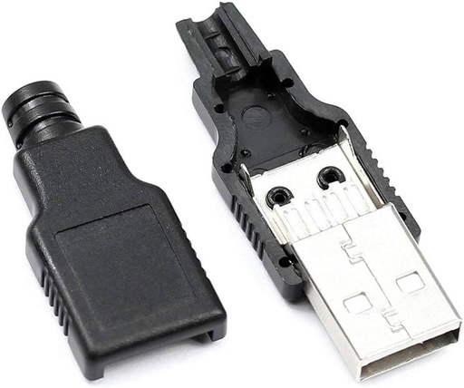 [USB-A] Conector USB Aéreo con Capucha Para Cable
