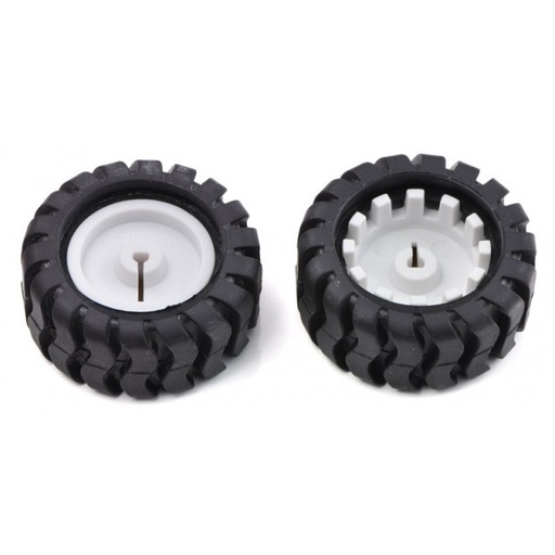 [W-20X42RB] Rueda de Jebe para Robótica (Blanco y Negro) DFROBOT