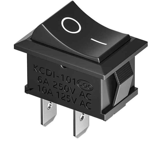 [XW-601-2PWS] SWITCH NEGRO 6A 250VAC 2 PIN 15X21MM CON RETORNO