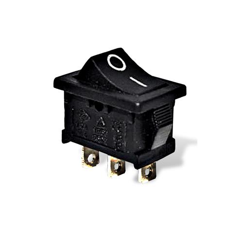 [XW-601-3PWS] Switch Negro 6A 250VAC 3 PIN 15X21MM sin Luz con Retorno 