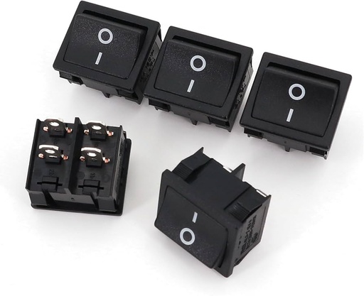 [XW-601-4P] SWITCH NEGRO 5A 250VAC 4 PIN  SIN LUZ