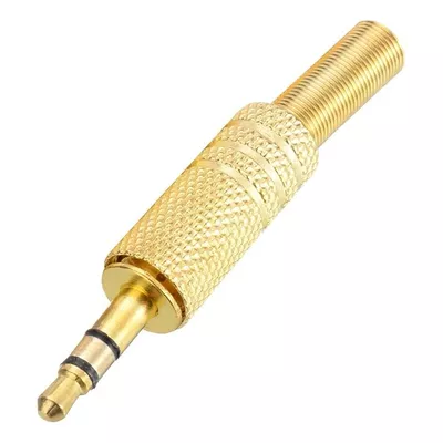 [P-106AG] PLUG STEREO CHICO 3.5MM DORADO LABRADO AEREO