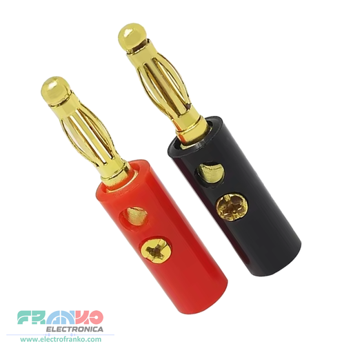 Conector Plug Banana Dorado 4mm con Tornillo