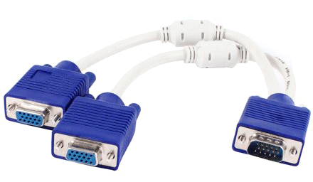 [VGA-152             ] Cable VGA 15 Pin Macho a 2 Hembras / Azul