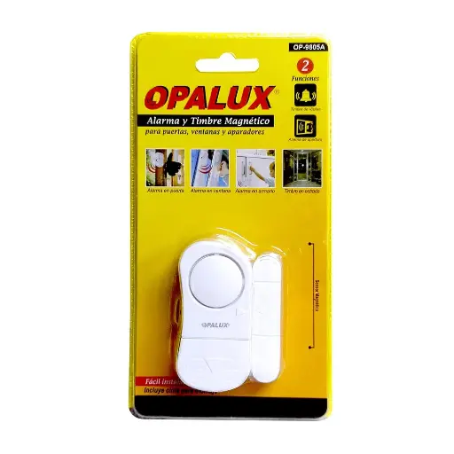 [OP-9805A] Alarma y Timbre Magnetico OPALUX 2 Tonos 1 Pila