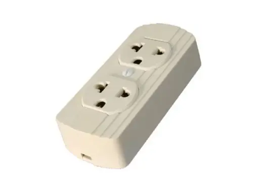 [U-07] TOMACORRIENTE DOBLE SUPERFICIAL  OPALUX 2P+T