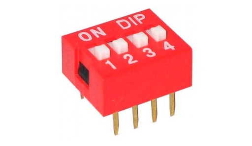 [DIP-SW-4            ] Dip Switch 4 Pos. Rojo
