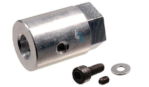 [AC-6AL              ] Acople Aluminio Hexagonal y 6mm. Eje P./Rueda