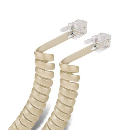 [CT-8] Cable Helecoidal Telefonico 8FT / 2.5mts. Crema
