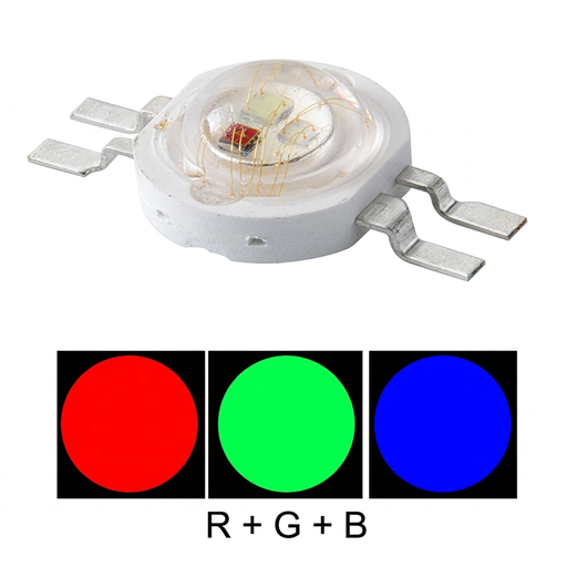 [XY-3RGB] LED de Potencia 3W Tipo Luxeon | Alto Brillo 3 Colores RGB 4 Pines