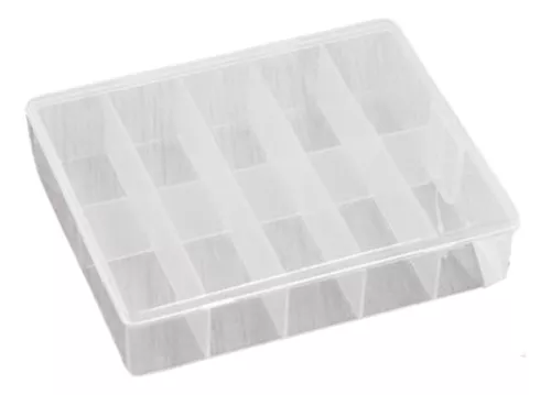 [CA-203A] Caja Plastica 10 Divisiones 16.4X9.6X2.7cms.