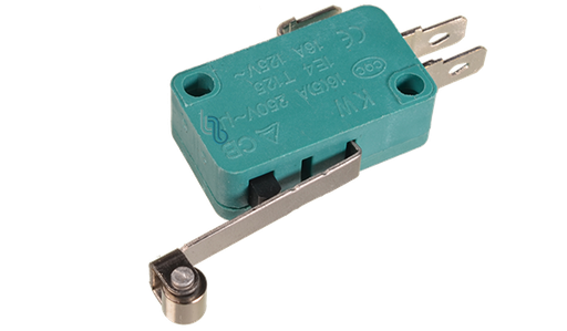 [KW8-OZ-F] Microswitch 16A 250V Palanca y Rueda 28x15x10mm