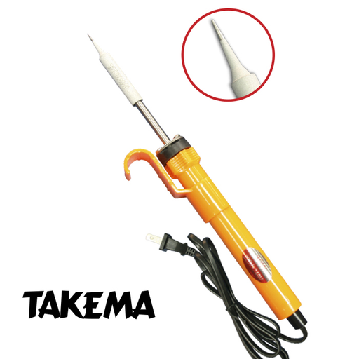 [ZD-22/30W] Cautin 30W TAKEMA C./Gancho punta Aguja Plata M./Naranja