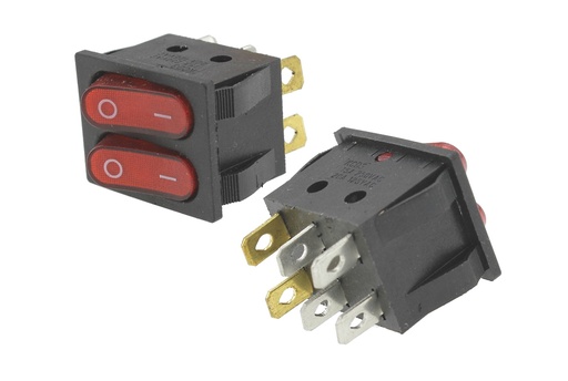 [IRS-2101-3C] SWITCH ROCKER DOBLE LUMINOSO 15A 250VAC