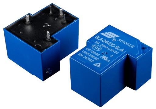 [SLA-24VDC-SL-A] Rele de Potencia con Bobina de 24VDC Max 250VAC 30Amp 5 pines T90 Songle Original 
