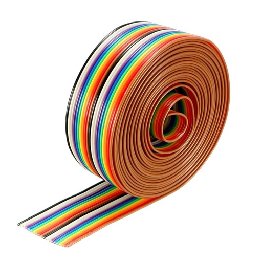 [CFLAT-20MCT] Cinta de Cable DuPont Multicolor 20 pines 1 mt Paso 2,54 mm 