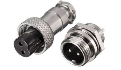 [GX12-2PCH] Plug + Jack de 2 Pines Metalico Mini