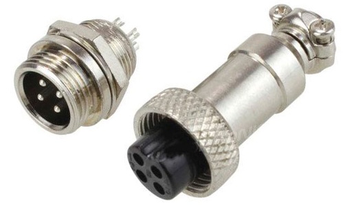 [GX12-6PCH] Plug + Jack de 6 Pines Metalico Mini 