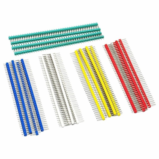 [HM-1X40-YBR] Header Macho de Colores 1X40 Pines Pitch 2.54mm