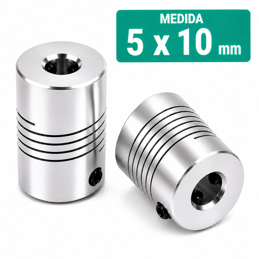 [D19L25-510] Acople Flexible de Aluminio de 5x10 D19 L25