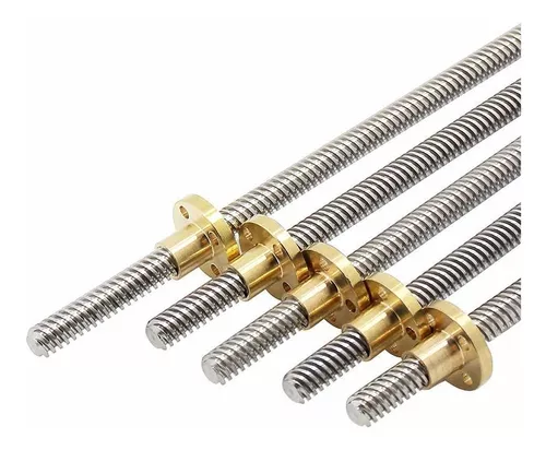 [T8-8X500] T8 Tornillo Trapezoidal 500mm con Tuerca 8mm Avance CNC 