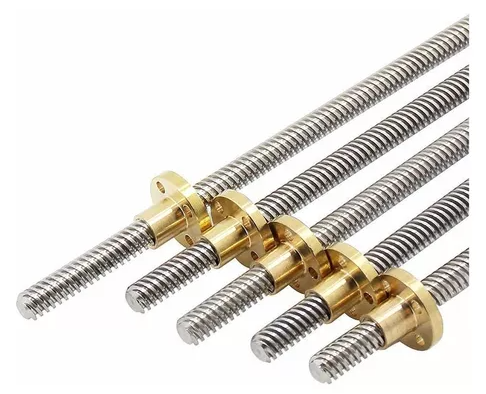 [T8-8X600] T8 Tornillo Trapezoidal 600mm con Tuerca 8mm Avance CNC