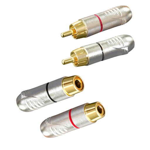 Conector RCA Metálico Plateado LOSEN 