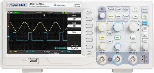 [SDS1102CML+] Osciloscopio Digital de 100MHz de 2 Canales Siglent 1 GSa / s