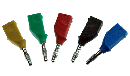 [RH4-0020] Plug Banana 4mm Negro con Jack 4mm Mueller