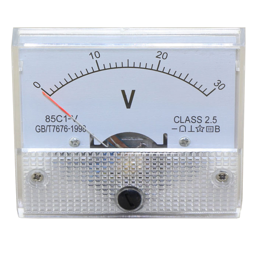 [85C1-V-30VDC] Voltimetro de Panel de 30 Voltios DC